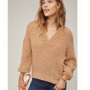Anthropologie Honore Chunky Knit Wool Pullover Sweater